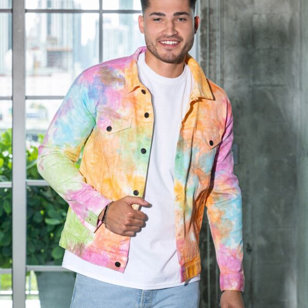 Tie-dye denim jacket Thumbnail